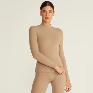 🌼BYLT🌼 Rib Mockneck Long Sleeve in Driftwood, Size M